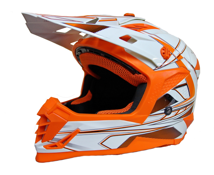 Детский кроссовый шлем ATAKI SC-15 Rift оранжевый/белый глянцевый