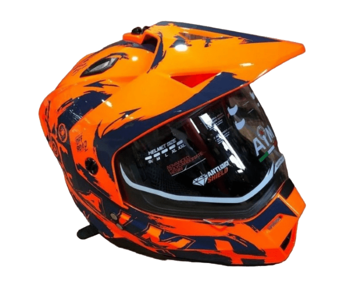 Шлем мото детский закрытый AiM JK802Y Orange/Blue