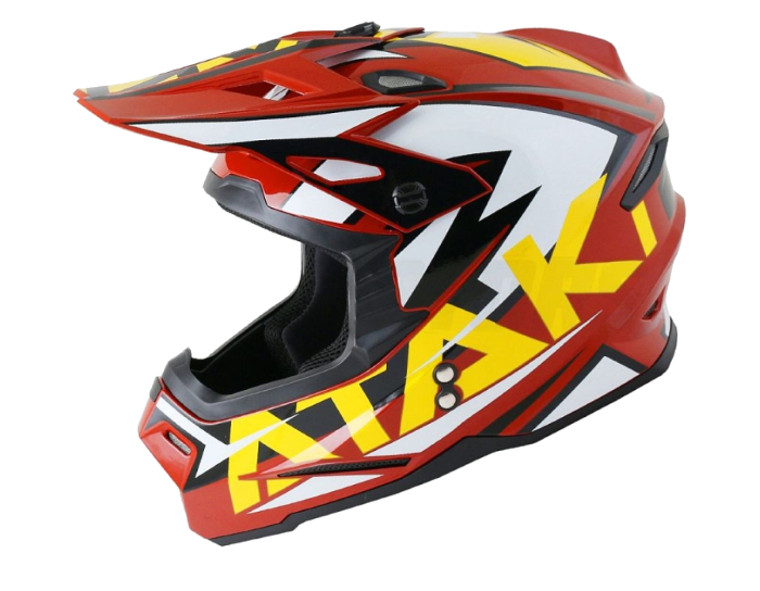 Шлем (кроссовый) Ataki JK801 Red/Yellow глянцевый