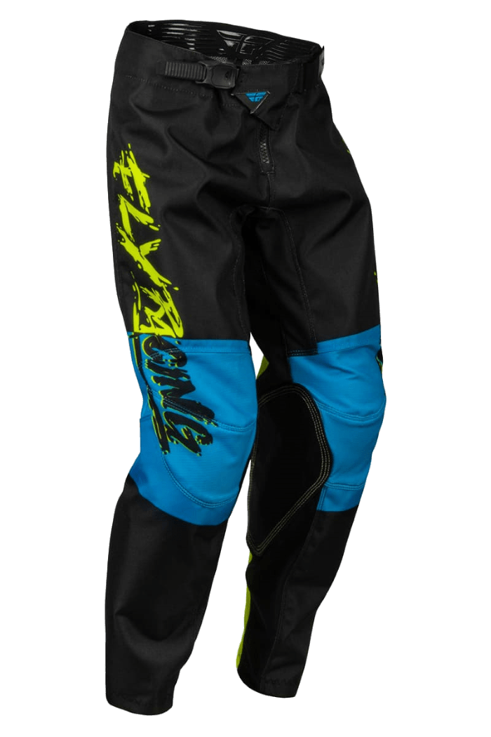 Брюки для мотокросса FLY RACING KINETIC KHAOS (детские) Hi-Vis желтый/черный/голубой