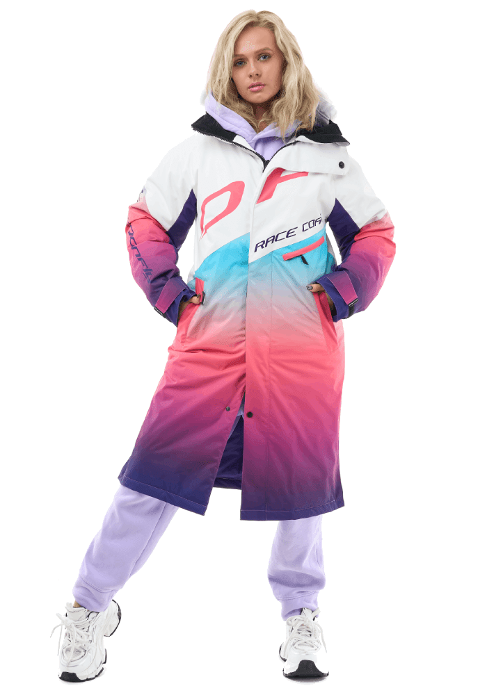 Плащ зимний DF RACE COAT WINTER SUNSET Woman Coral - Blue