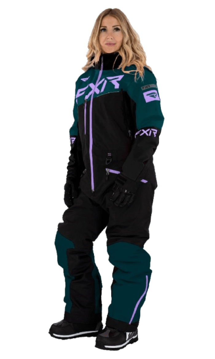 Комбинезон женский FXR Squadron с утеплителем (Black/Ocean/Lilac)