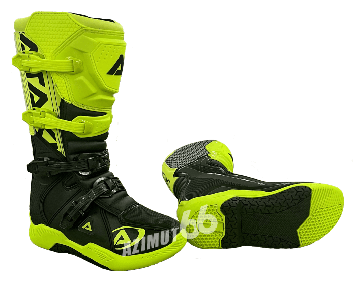 Мотоботы кроссовые ATAKI MX-001 / черные-Hi Vis