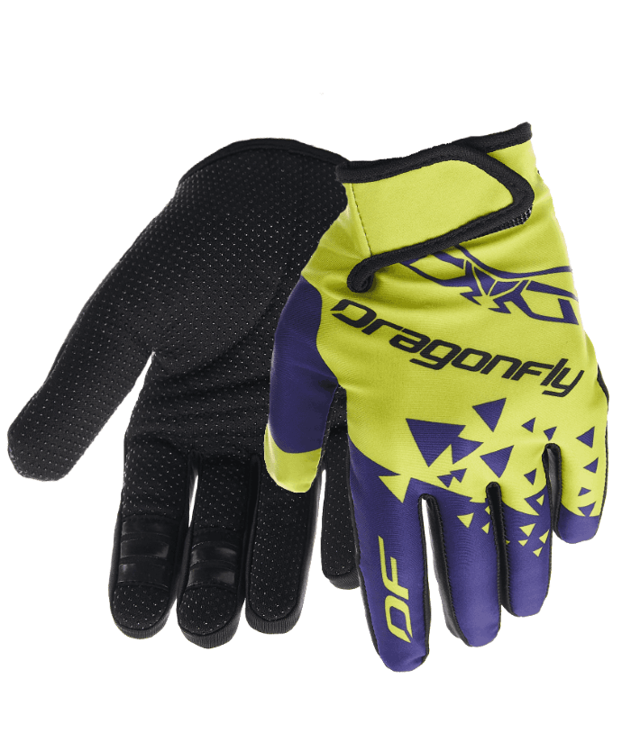 Перчатки DF CROSS Lime - Ultramarine