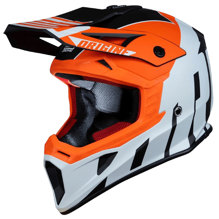 Шлем кроссовый ORIGINE HERO THUNDER Hi-Vis оранжевый/белый/черный матовый