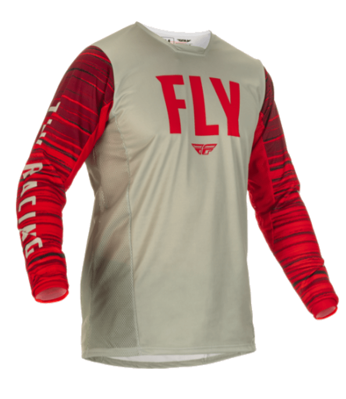 Джерси FLY RACING KINETIC WAVE (2022) серый/красный