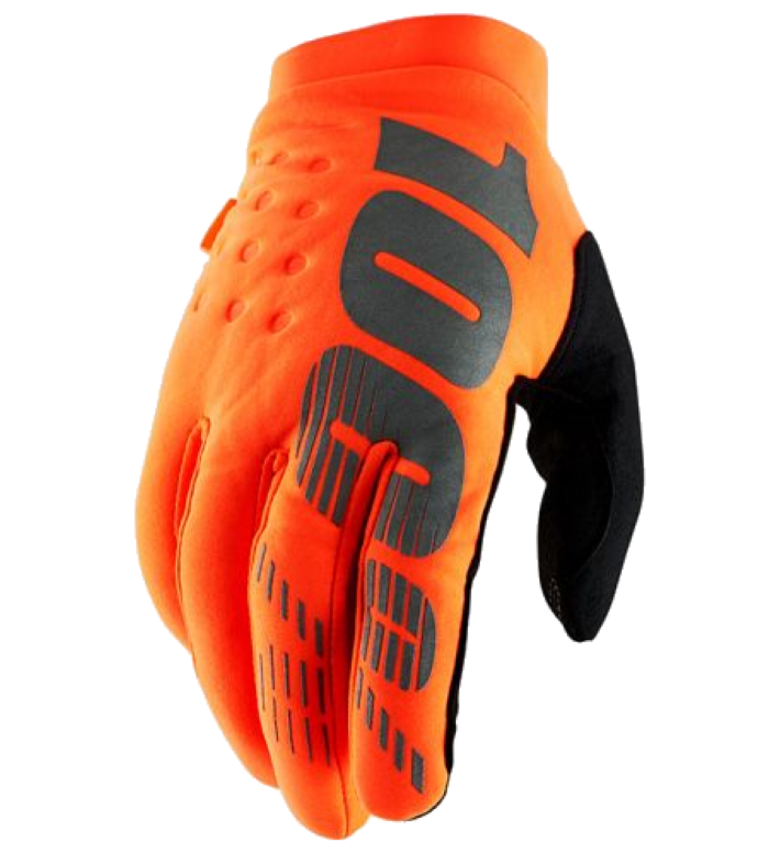 Перчатки 100% BRISKER Glove Fluo Orange/Black